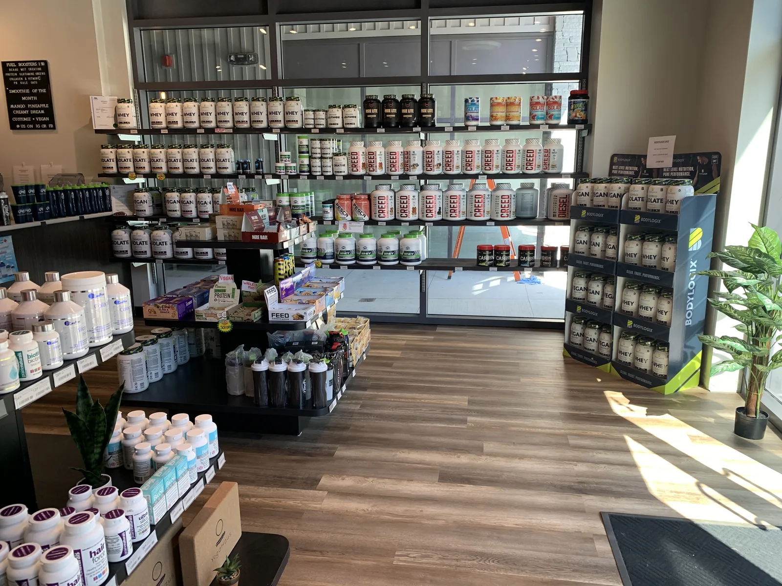 Retail floor with display shelving and the service counter at Fuel SVN